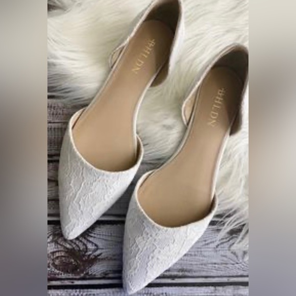 BHLDN Shoes - NWT BHLDN IBridal White Lace flat